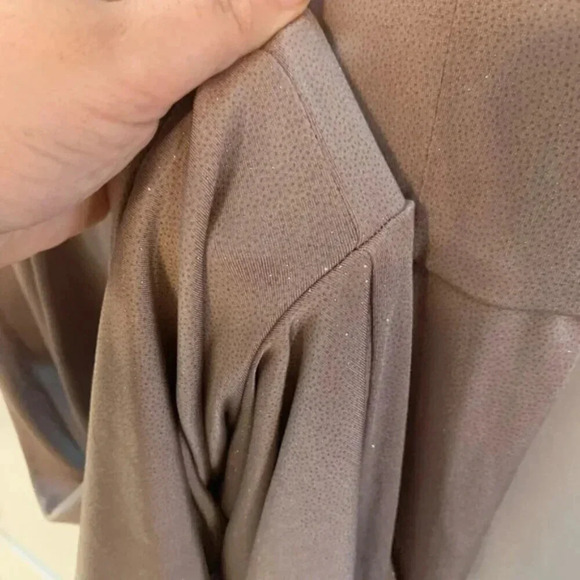 Eliza J Twist Front Boat Neck Jumpsuit Taupe Glittery 4 - Picture 10 of 16